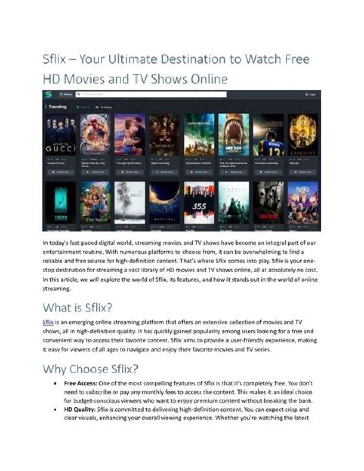 Sflix: Your Ultimate Streaming Destination